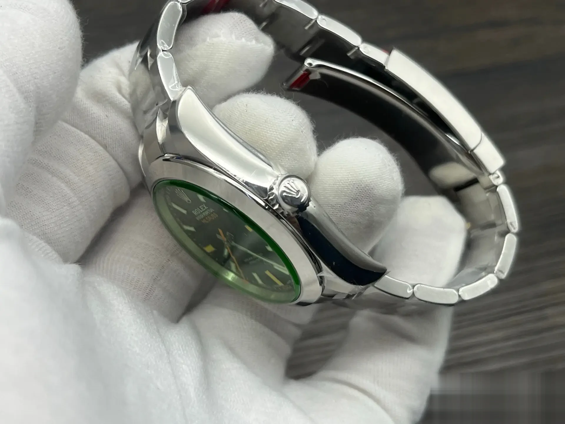 Rolex Milgauss 116400GV miyota replica 40mm — dial close-up