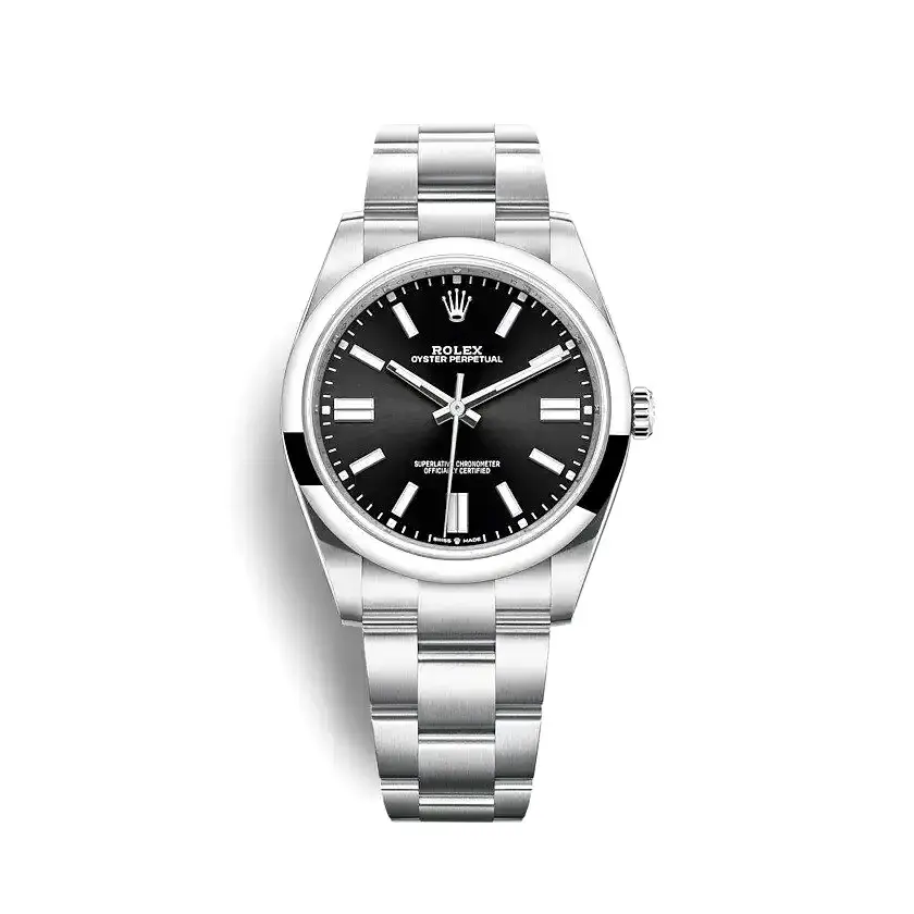 Rolex Oyster Perpetual 124300 replica black dial — front view