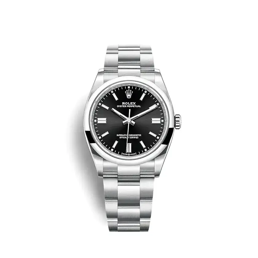 Oyster Perpetual 126000 rolex copy black dial — front view