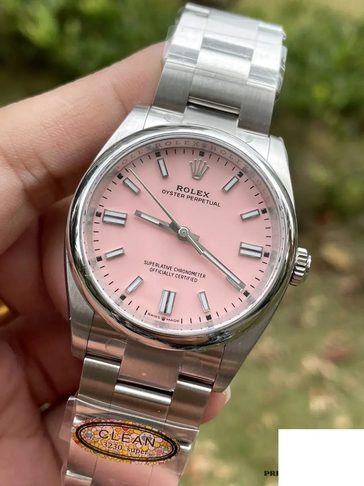 Rolex Oyster Perpetual 126000 miyota replica 36mm — crown and case detail