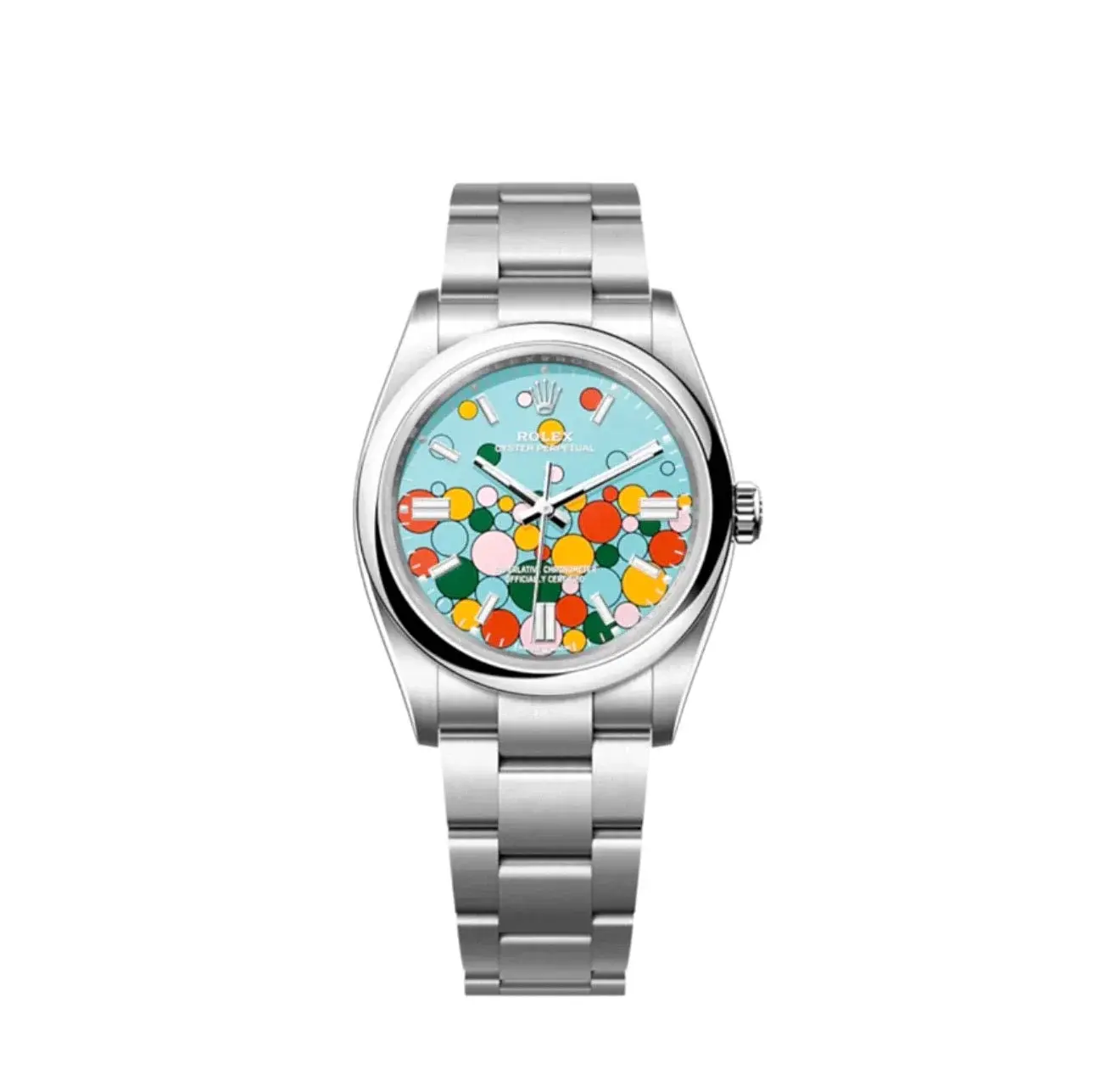 Oyster Perpetual 126000 japanese automatic replica turquoise dial — front view