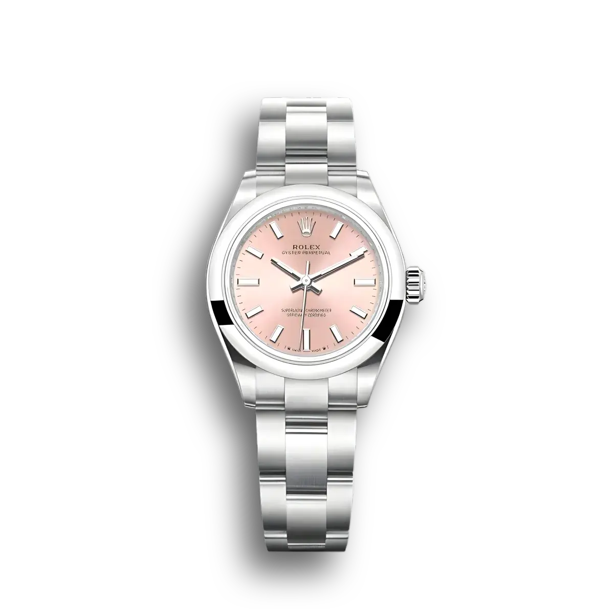 Rolex Oyster Perpetual 276200 miyota replica pink dial — front view