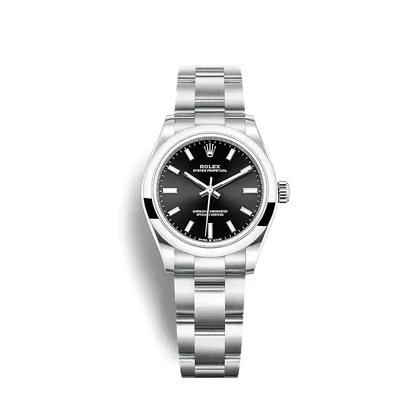 Rolex Oyster Perpetual 277200 miyota replica black dial — front view