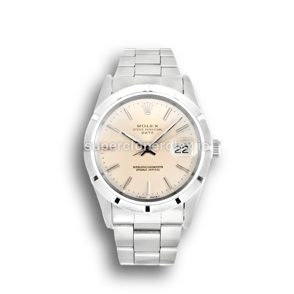Oyster Perpetual 15210 rolex copy silver dial — front view