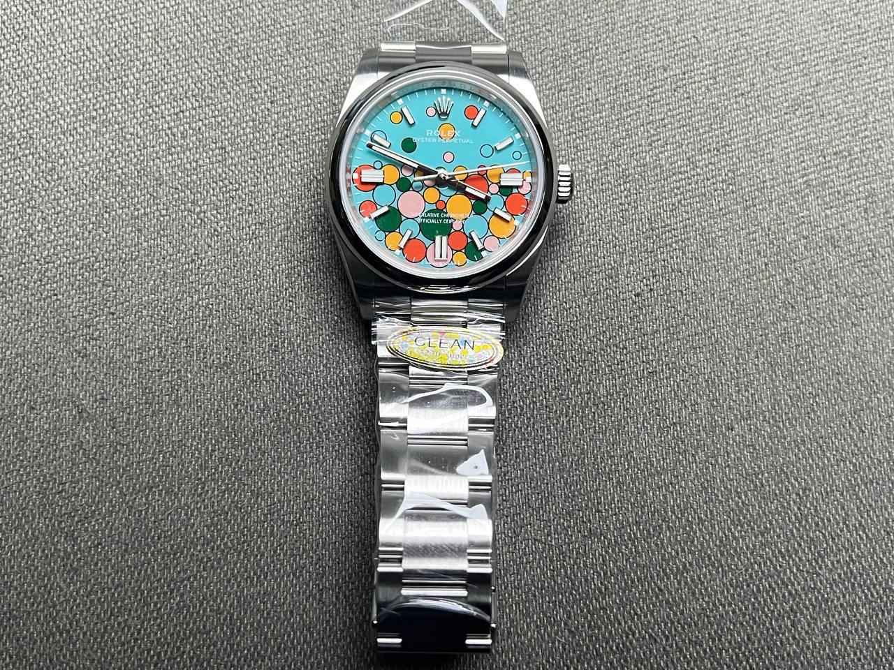 Rolex Oyster Perpetual 126000 miyota replica 36mm — dial close-up