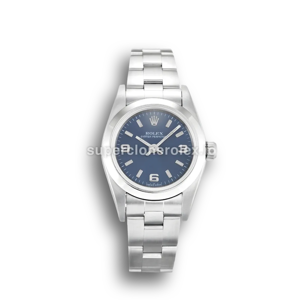 Oyster Perpetual 76080 rolex copy blue dial — front view