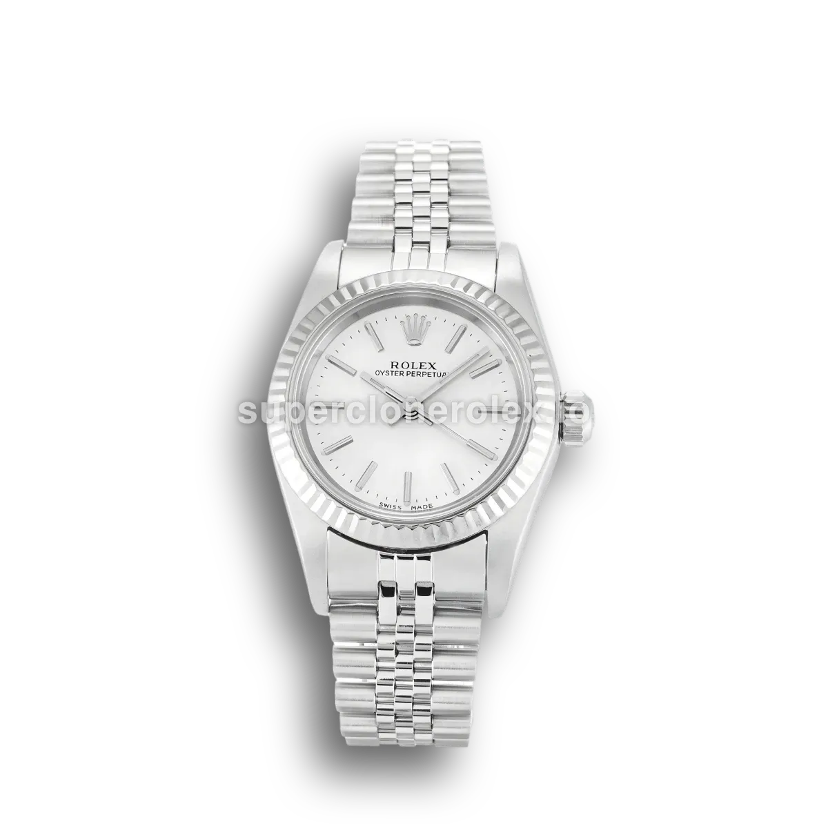 Oyster Perpetual 67194 rolex copy silver dial — front view