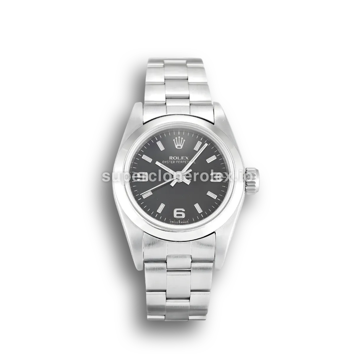 Rolex Oyster Perpetual 67180 replica black dial — front view