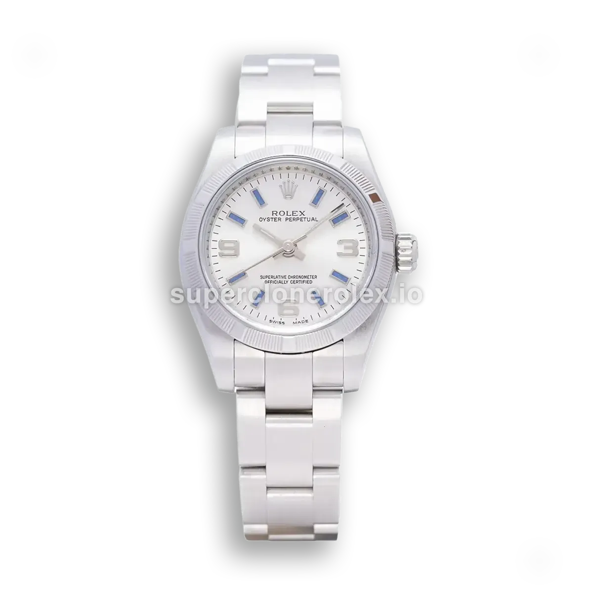Oyster Perpetual 176210 japanese automatic replica silver dial — front view