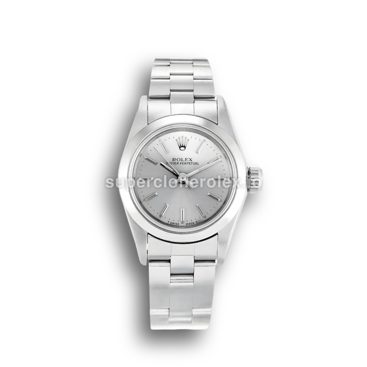 Rolex Oyster Perpetual 67180 miyota replica silver dial — front view