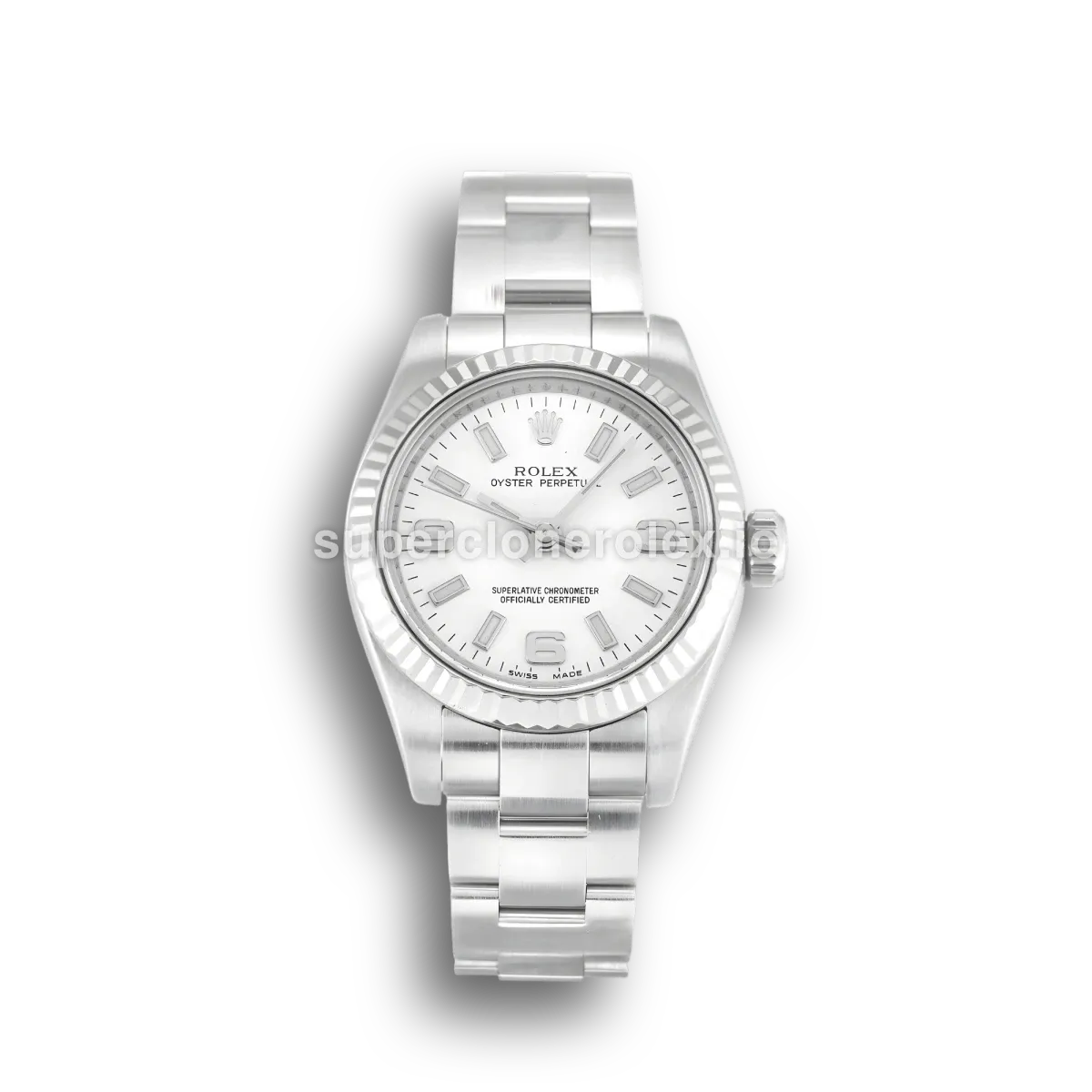 Oyster Perpetual 176234 japanese automatic replica white dial — front view