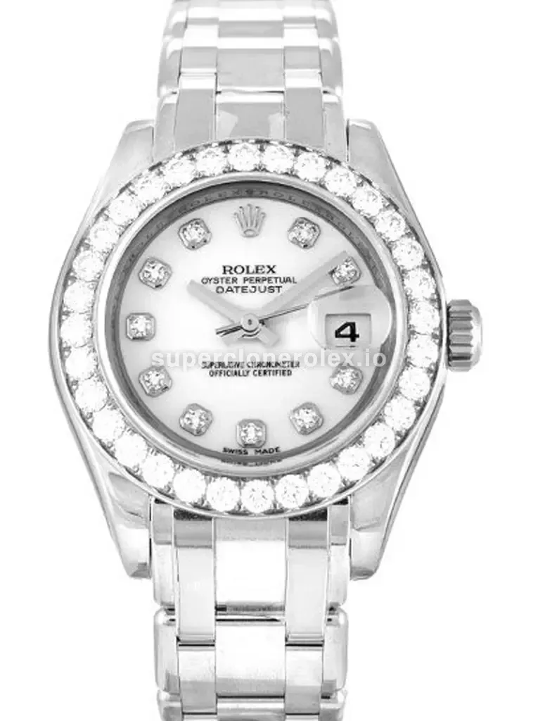 Rolex Pearlmaster 80299 miyota replica white dial — front view
