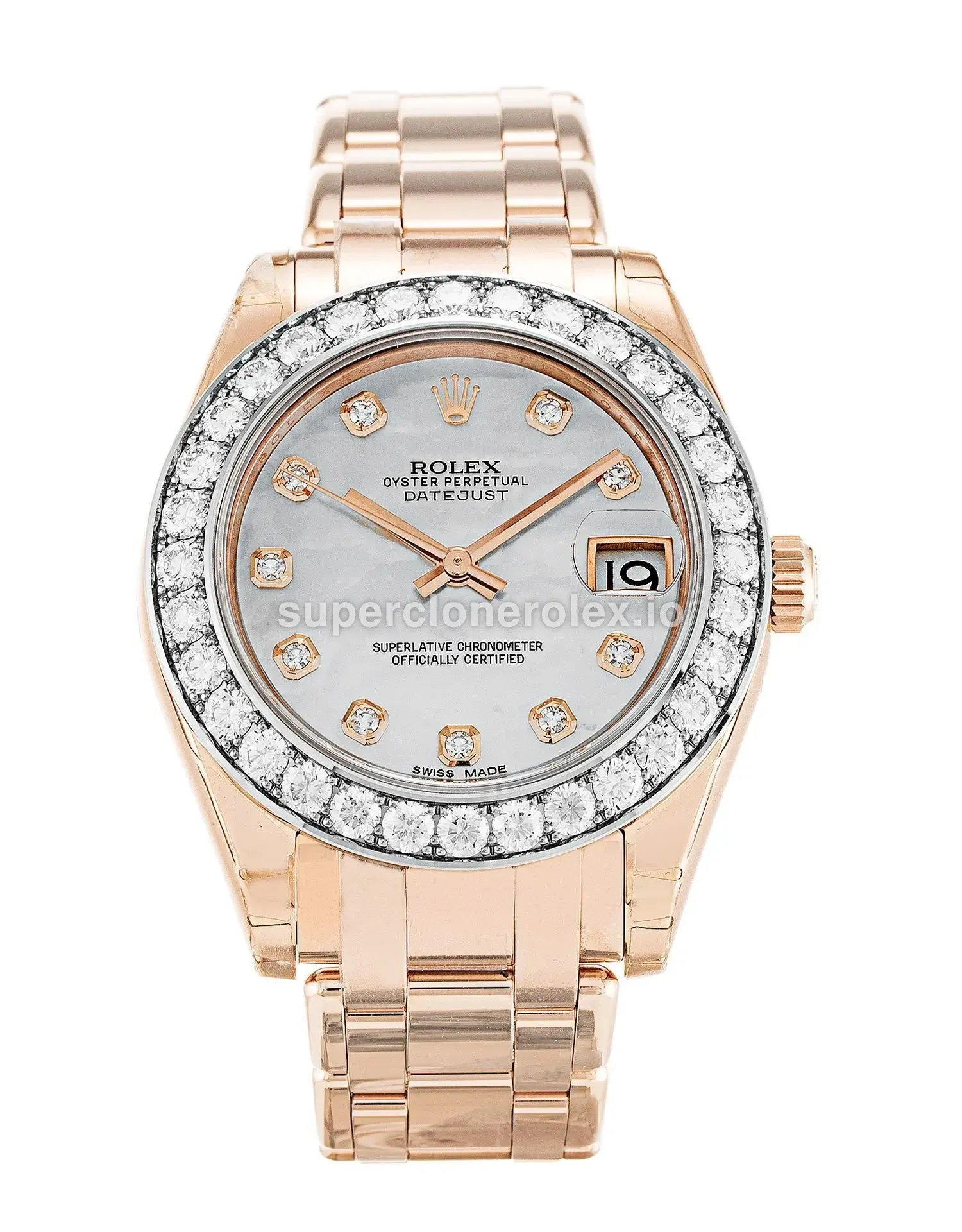 Pearlmaster 81285 japanese automatic replica mop dial — front view