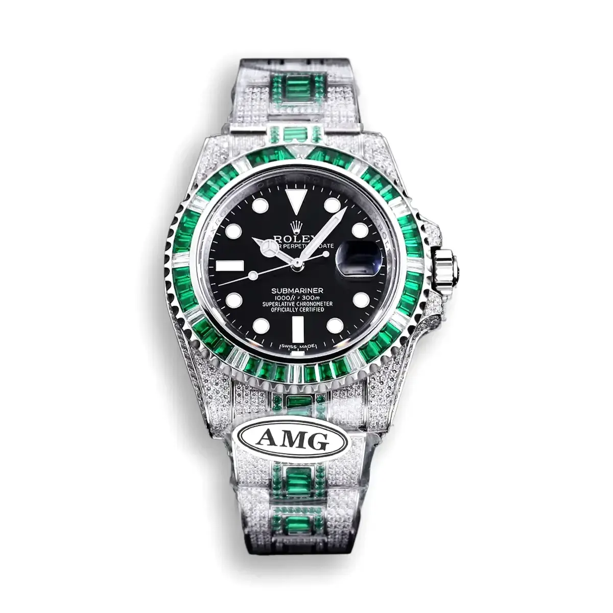 Submariner 116610LV rolex copy black dial — front view