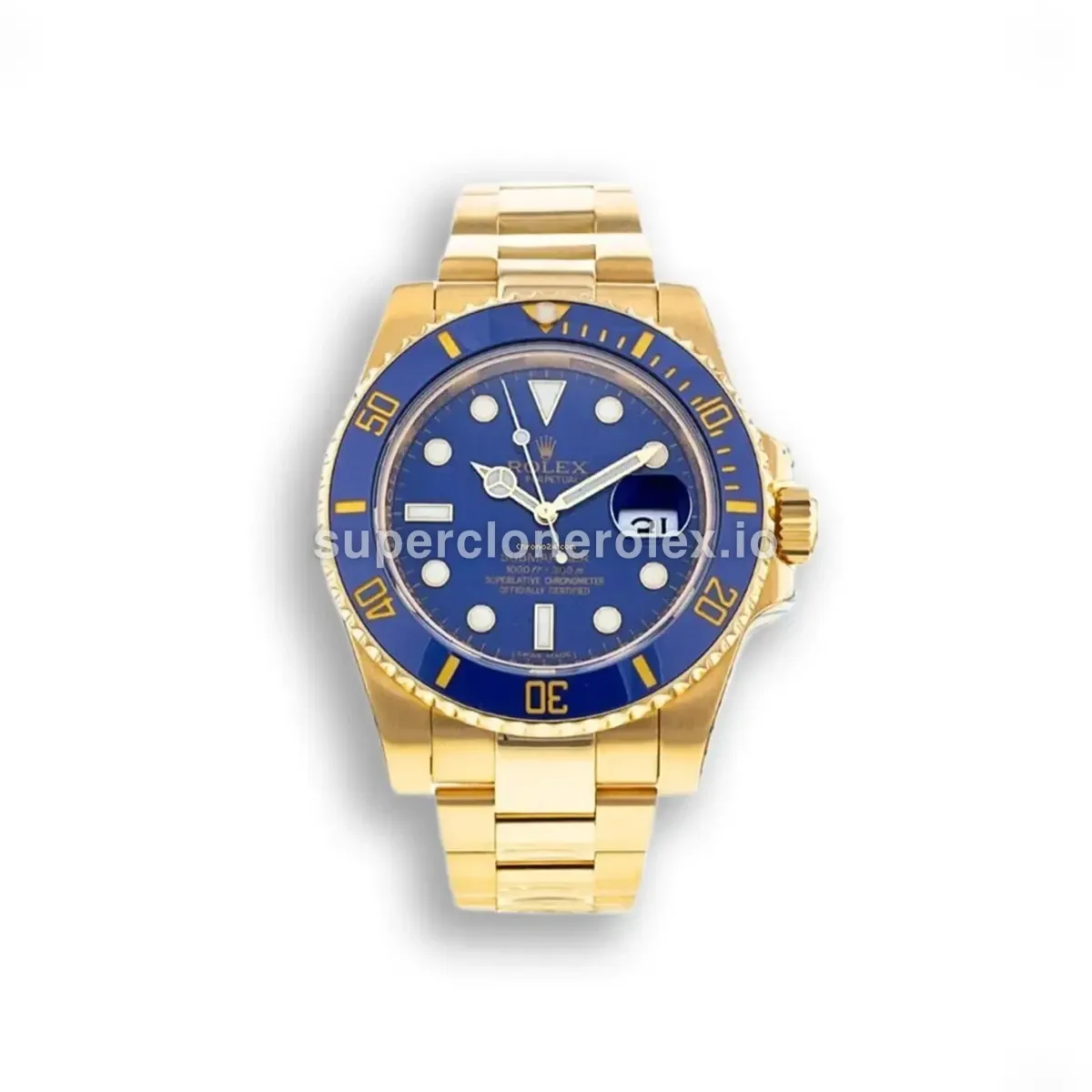 Submariner 116618LB rolex replica blue dial — front view