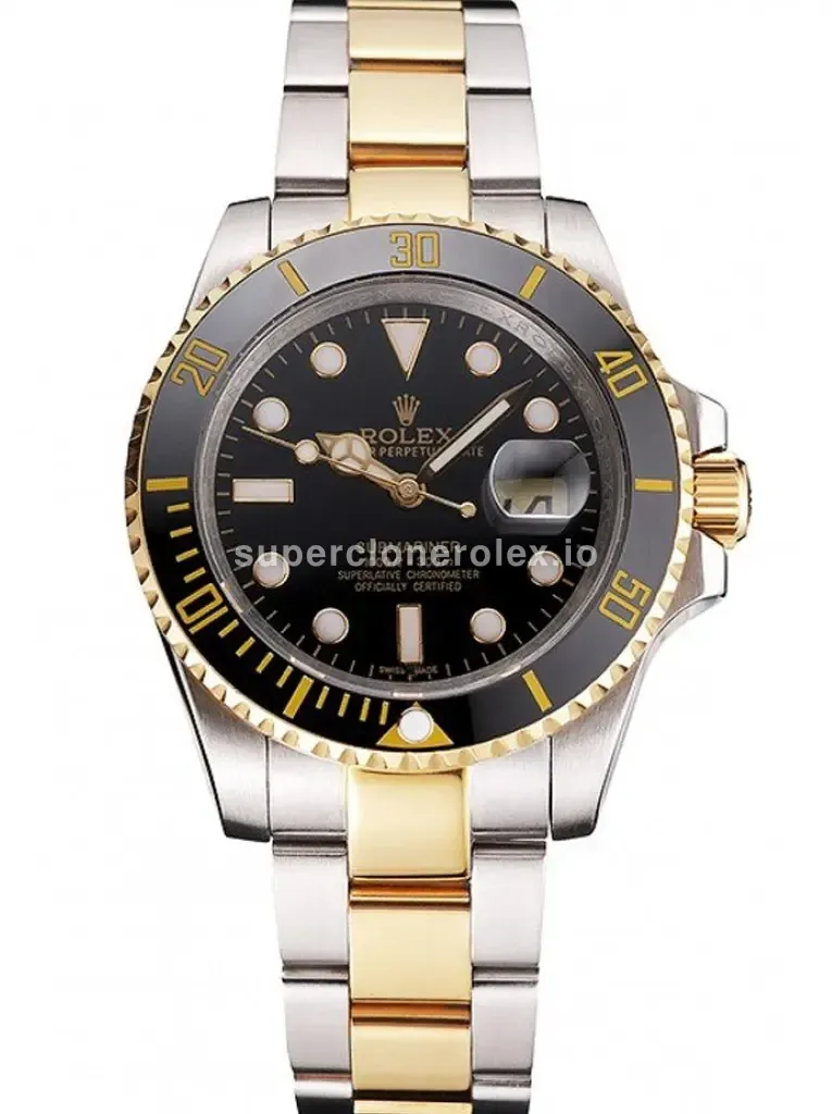 Rolex Submariner 16233BG miyota replica black dial — front view