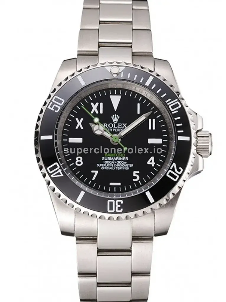 Submariner 16233NBB rolex replica black dial — front view