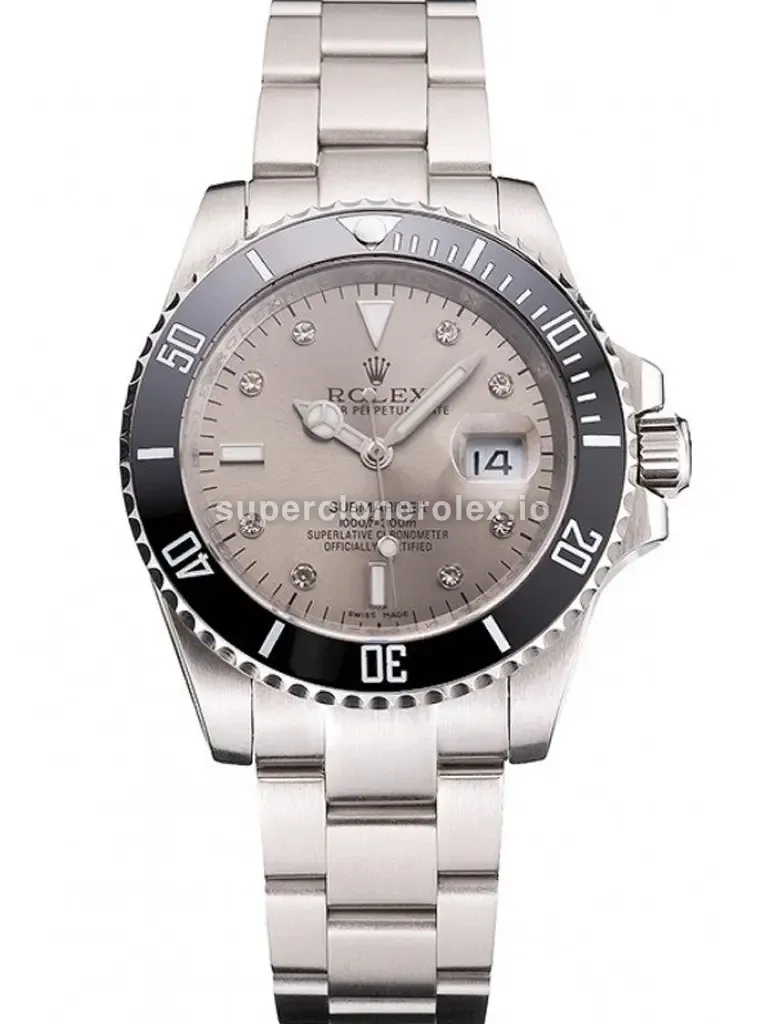 Rolex Submariner 16233S miyota replica silver dial — front view