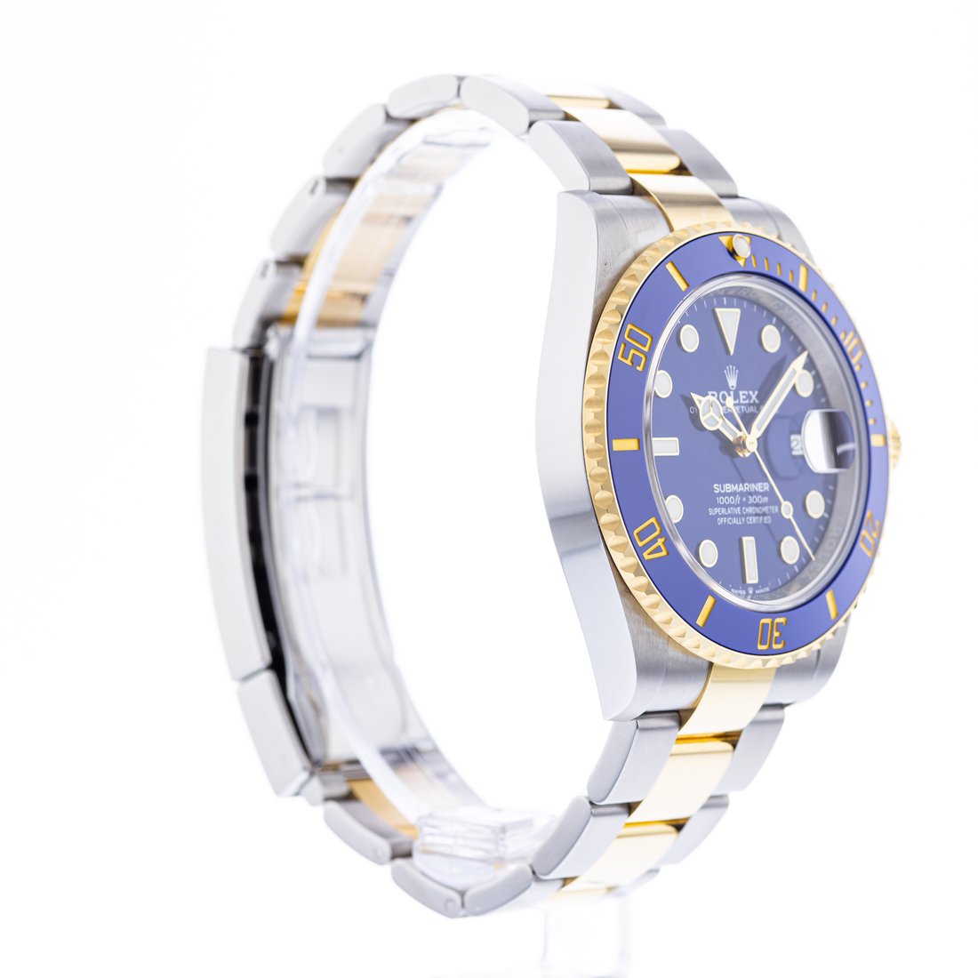Submariner 126613LB rolex replica blue dial — bezel macro