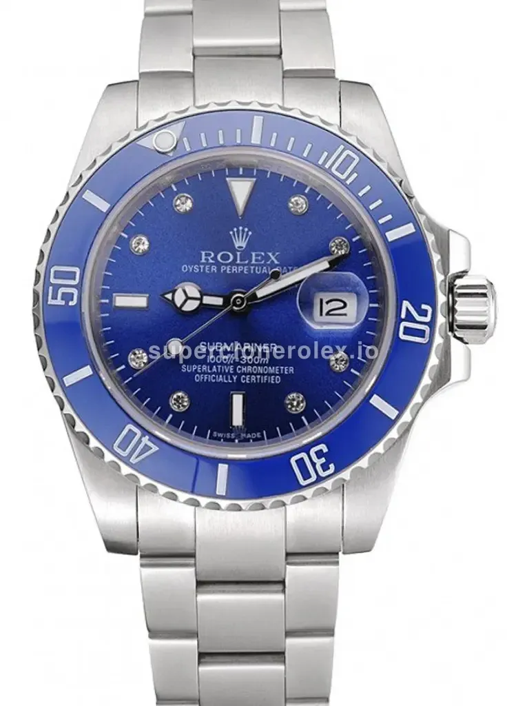 Rolex Submariner 622638 replica blue dial — front view