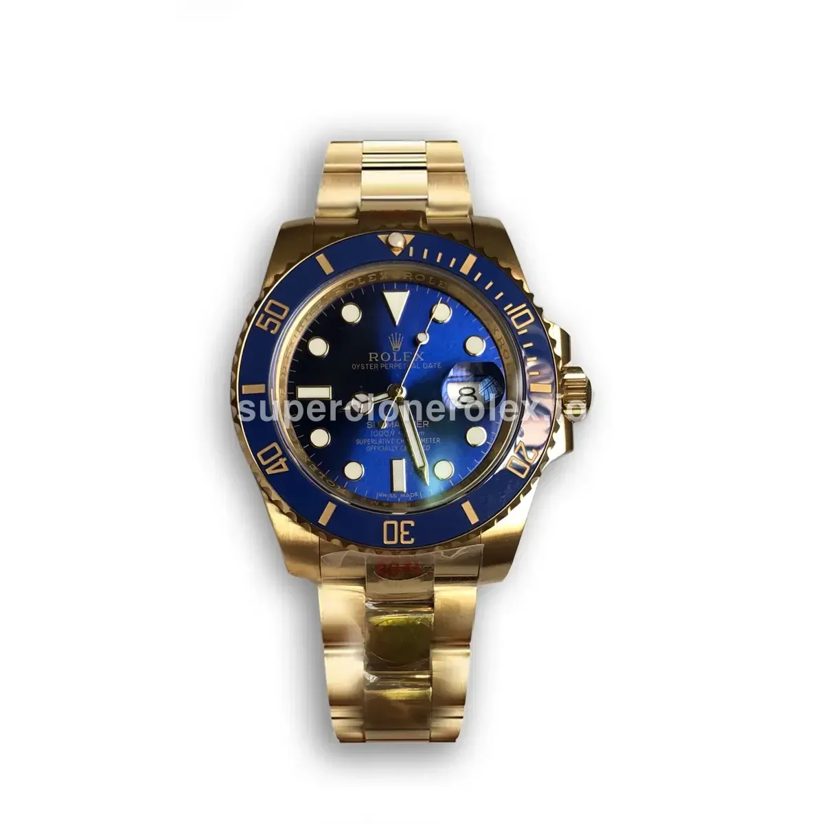 Rolex Submariner 116610LN rolex clone blue dial — front view