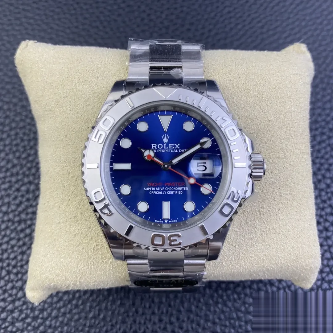 Yacht-Master 126622 rolex replica blue dial — angled view