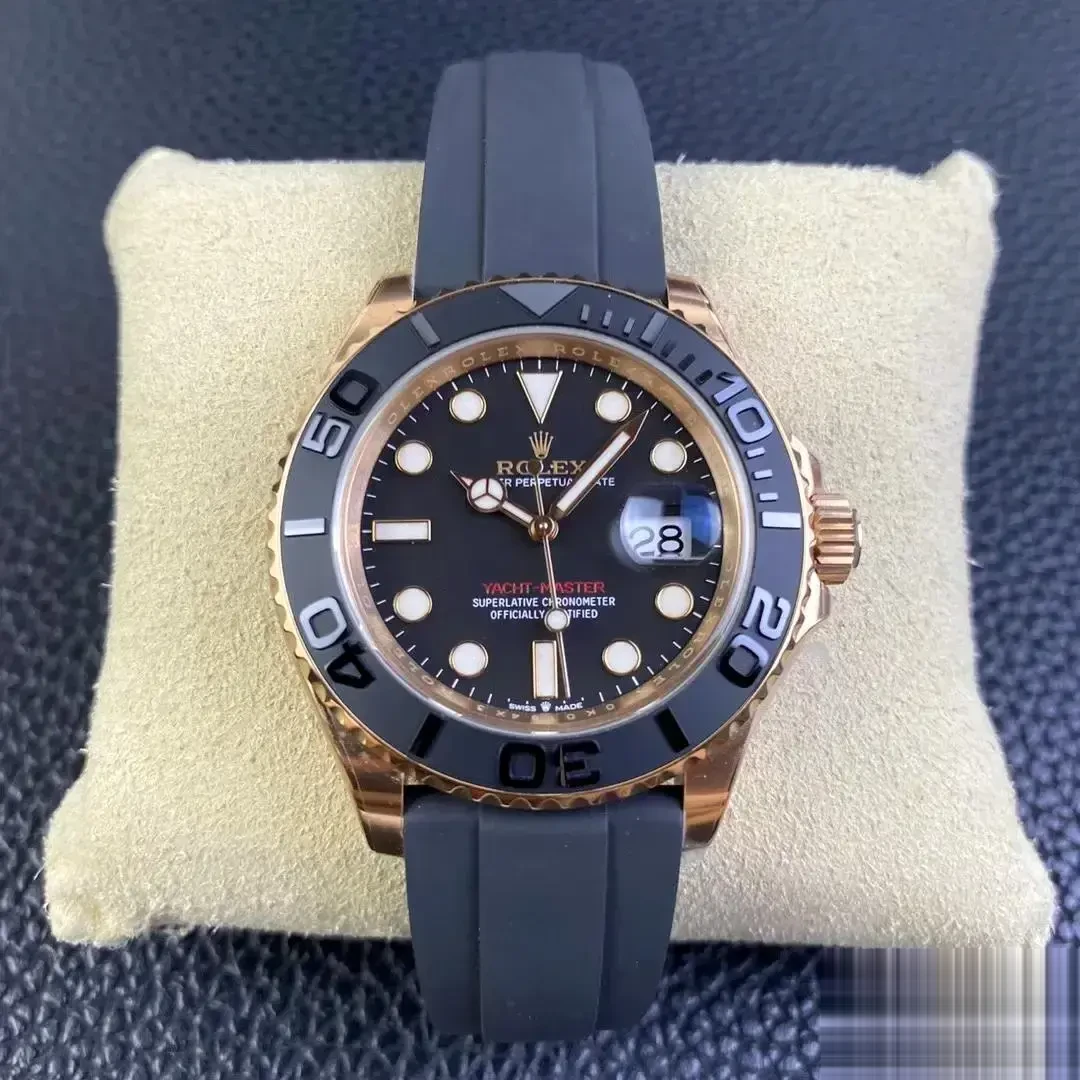 Rolex Yacht-Master 126655 miyota replica black dial — angled view