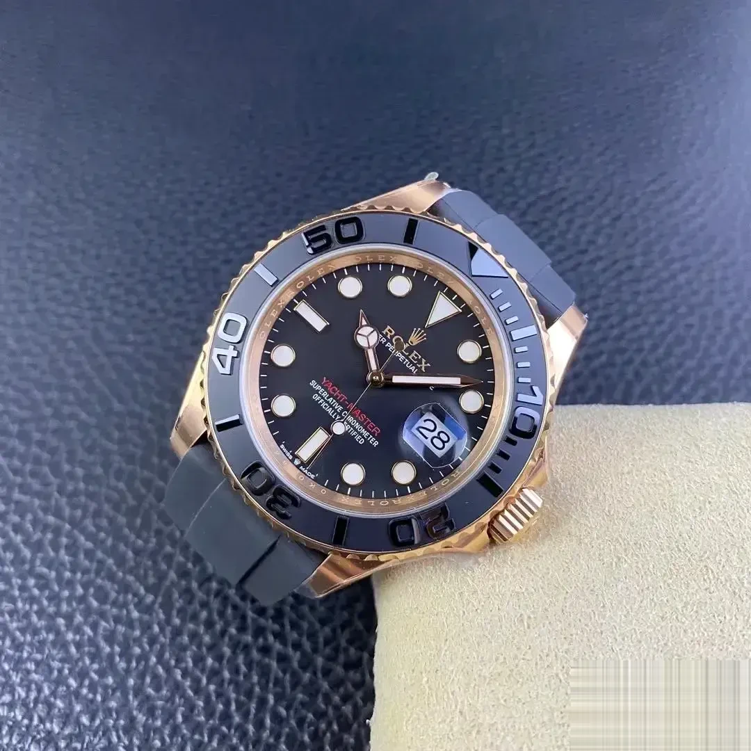 Yacht-Master 126655 rolex replica black dial — bezel macro