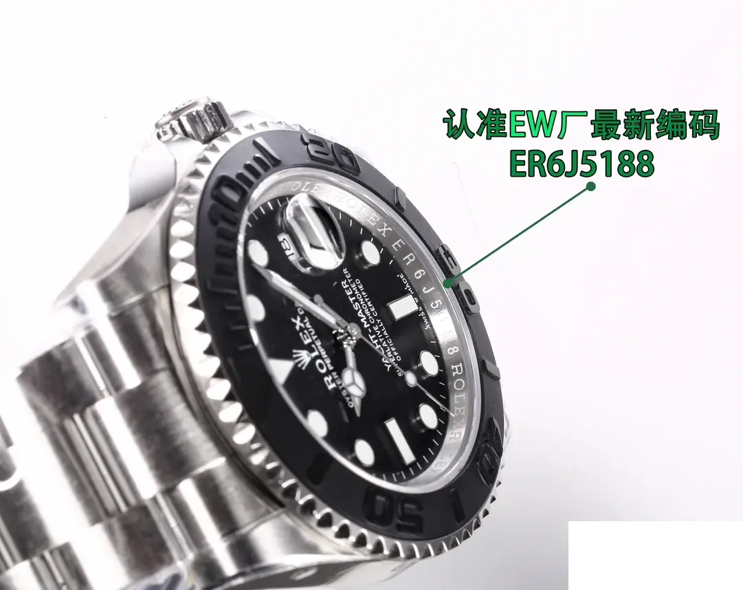 Rolex Yacht-Master 226627 miyota replica black dial — angled view