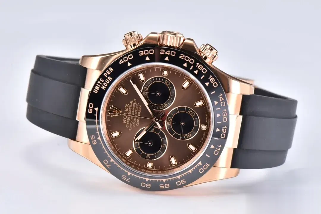 Rolex Daytona 116515LN swiss clone chocolate dial — bezel macro