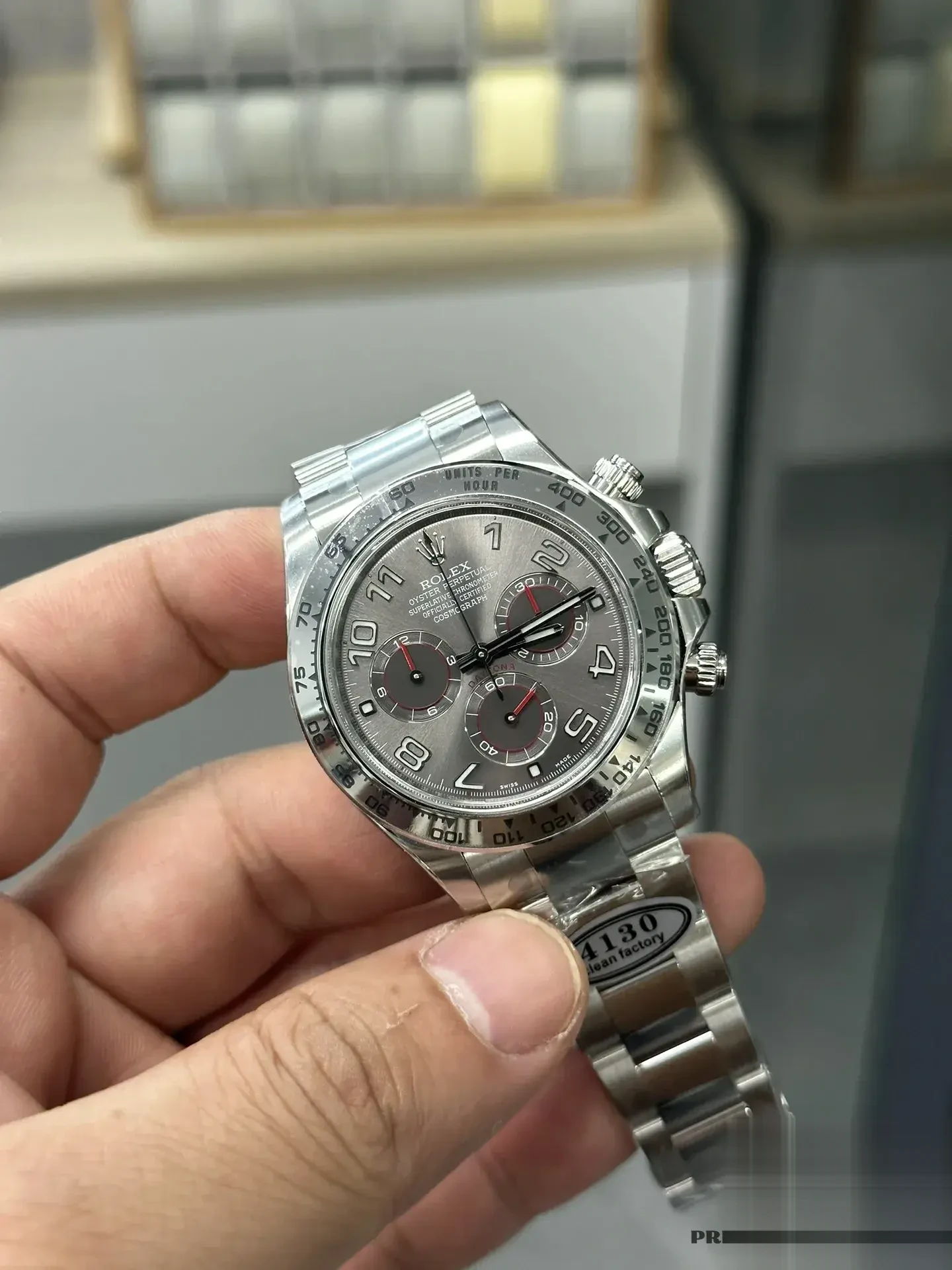 Rolex Daytona 116519 eta clone white dial — caseback detail