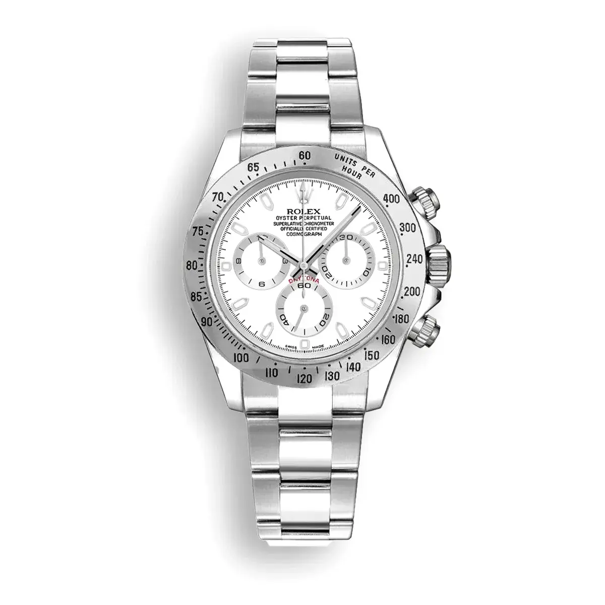Daytona 116520 eta clone white dial — front view
