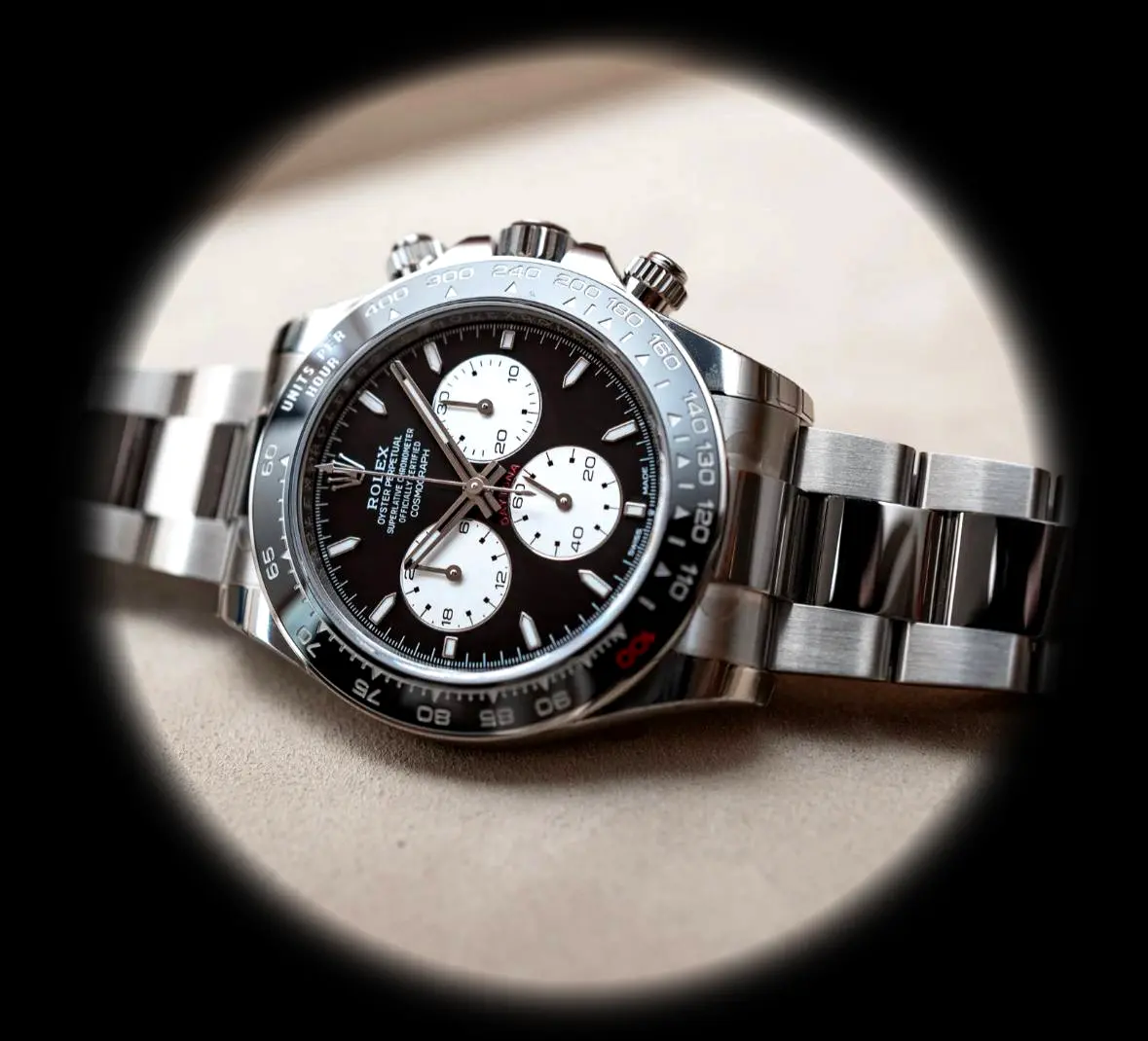 Rolex Daytona 126529LN swiss clone black dial — caseback detail