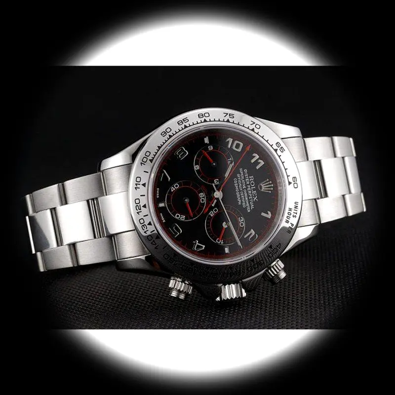 Rolex Daytona 80296 eta clone black dial — caseback detail