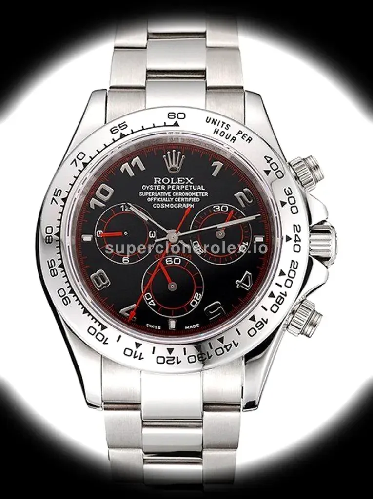 Daytona 80296 super clone black dial — front view