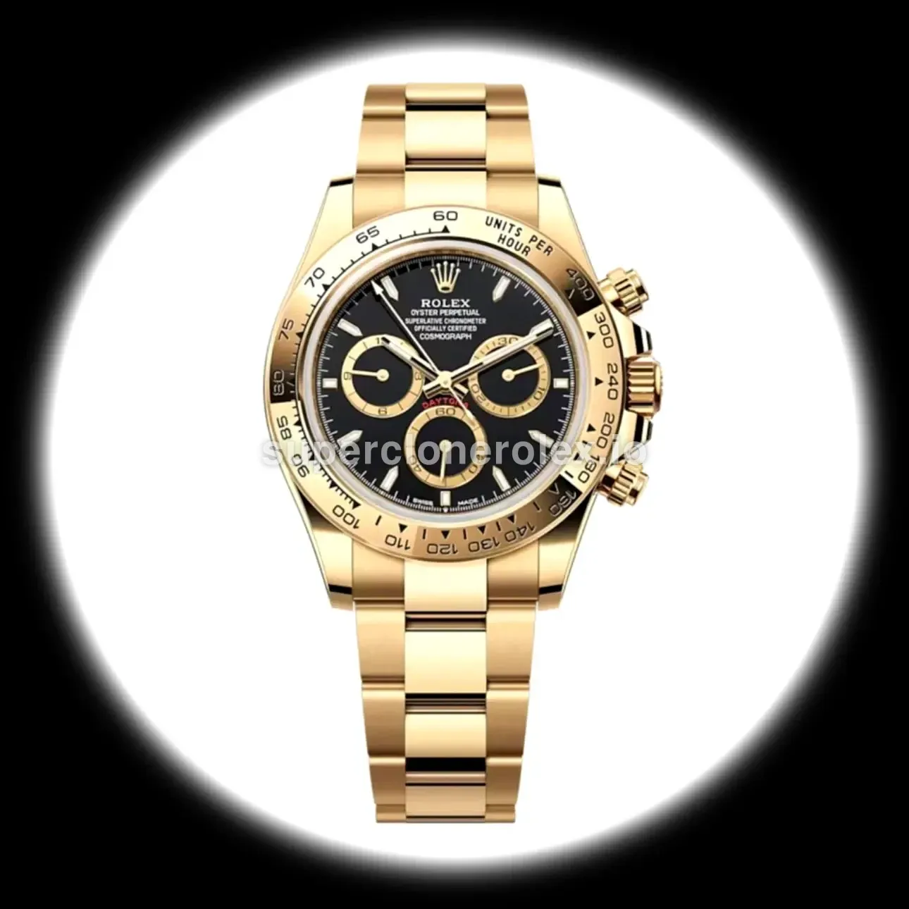 Rolex Daytona 126508 super clone black dial — front view