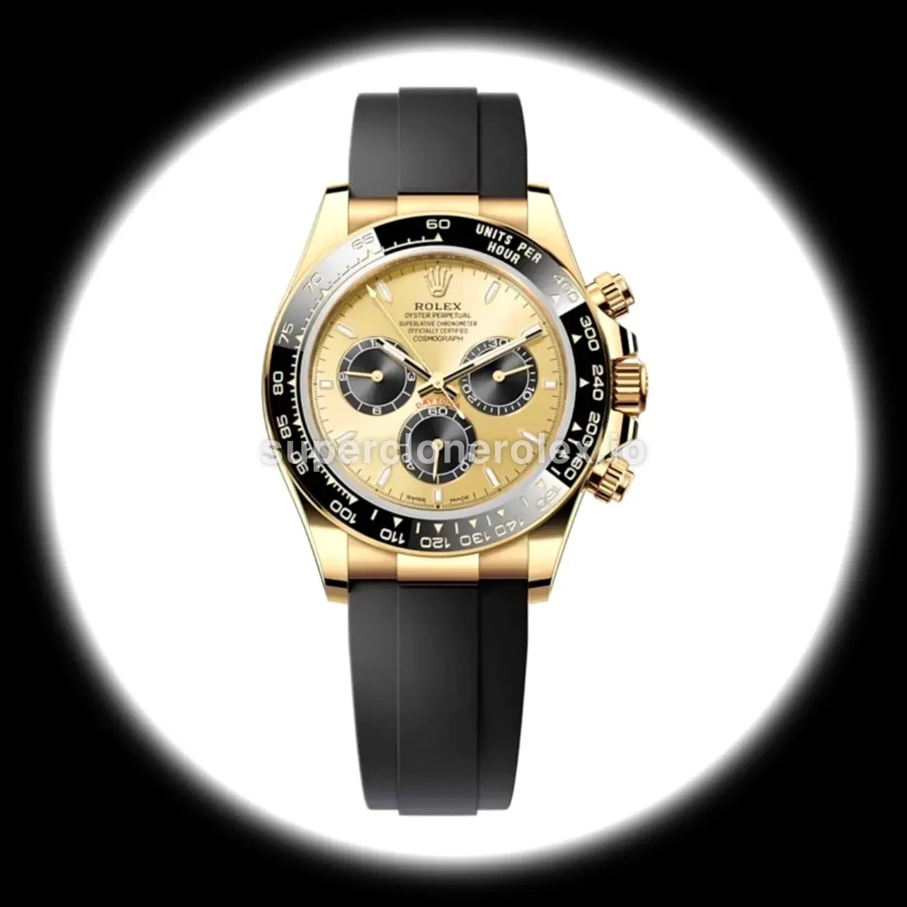 Rolex Daytona 126518LN Pikachu superclone golden dial — front view