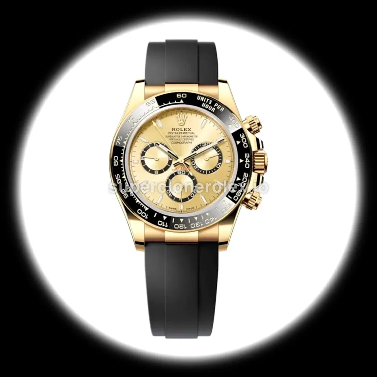 Daytona 126518LN eta clone golden dial — front view