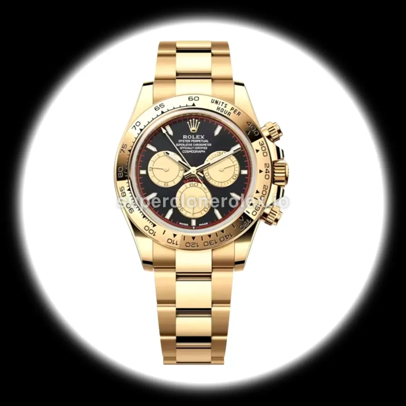 Rolex Daytona 126508 superclone intense black dial — front view
