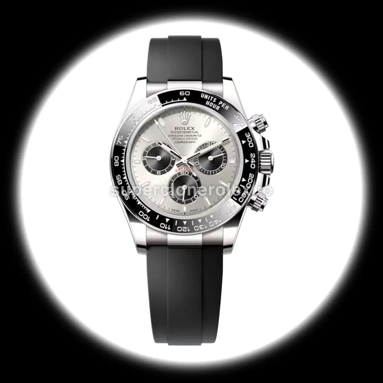 Daytona 126519LN Ghost swiss clone steel dial — front view