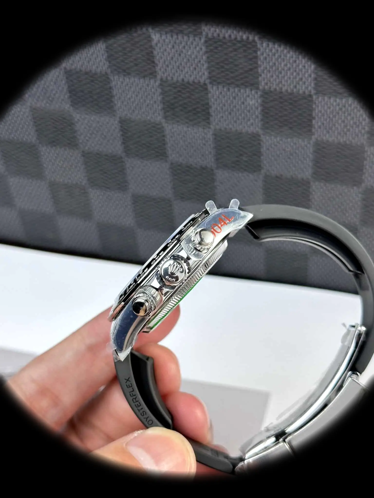 Rolex Daytona 126519LN swiss clone 40mm — crown and case detail