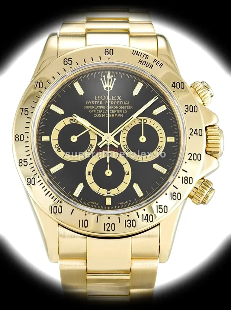 Daytona 116528 eta clone black dial — front view