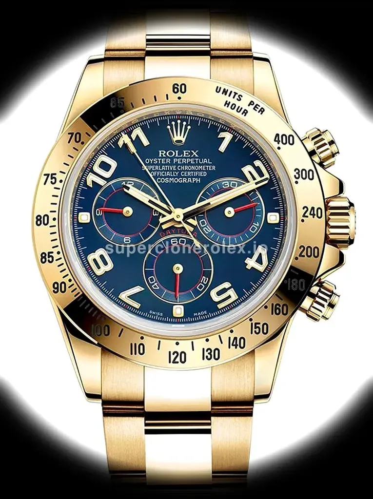 Rolex Daytona 116528 super clone blue dial — front view