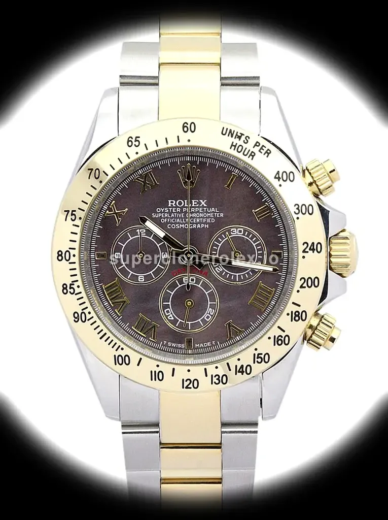 Rolex Daytona 116523 swiss clone dark brown dial — front view