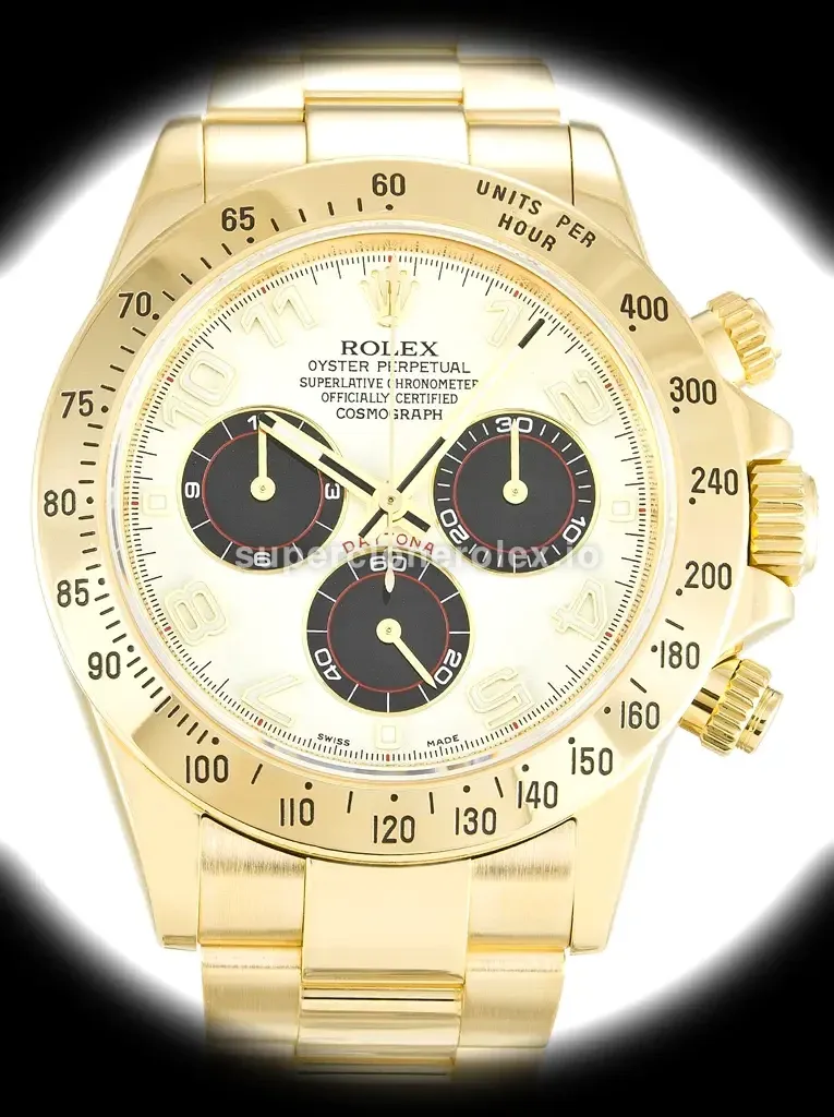 Daytona 116528 swiss super clone white dial — front view