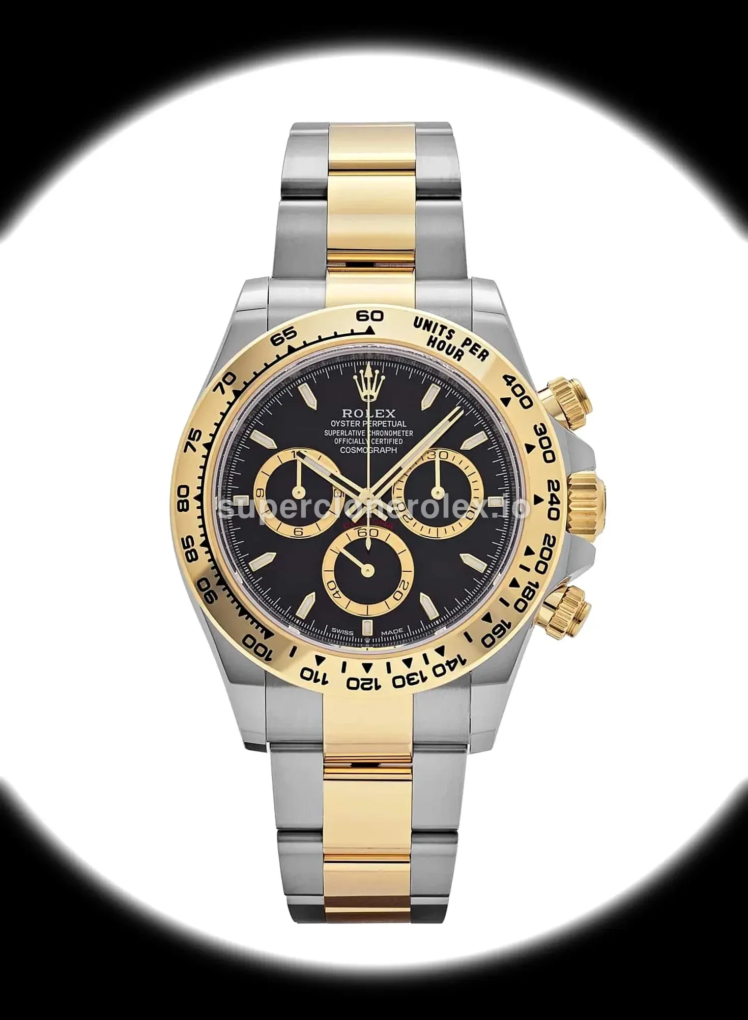 Rolex Daytona 126503 swiss super clone bright black dial — front view