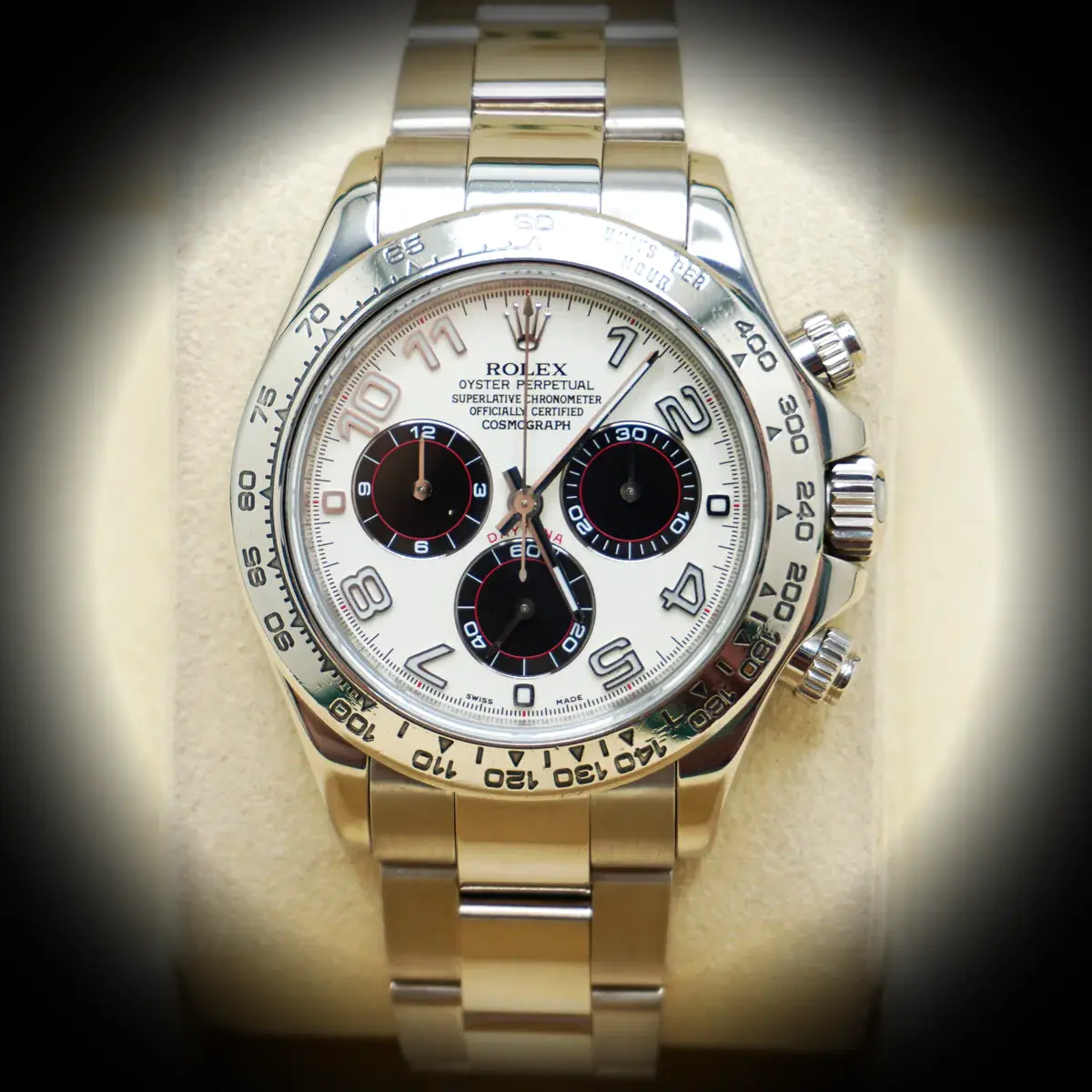Daytona 116509 Panda swiss super clone 40mm — dial close-up