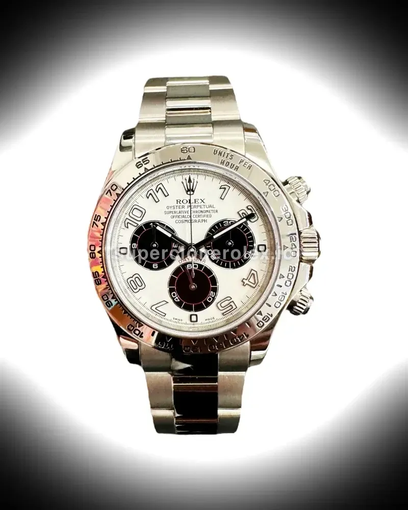Rolex Daytona 116509 Panda eta clone silver dial — front view