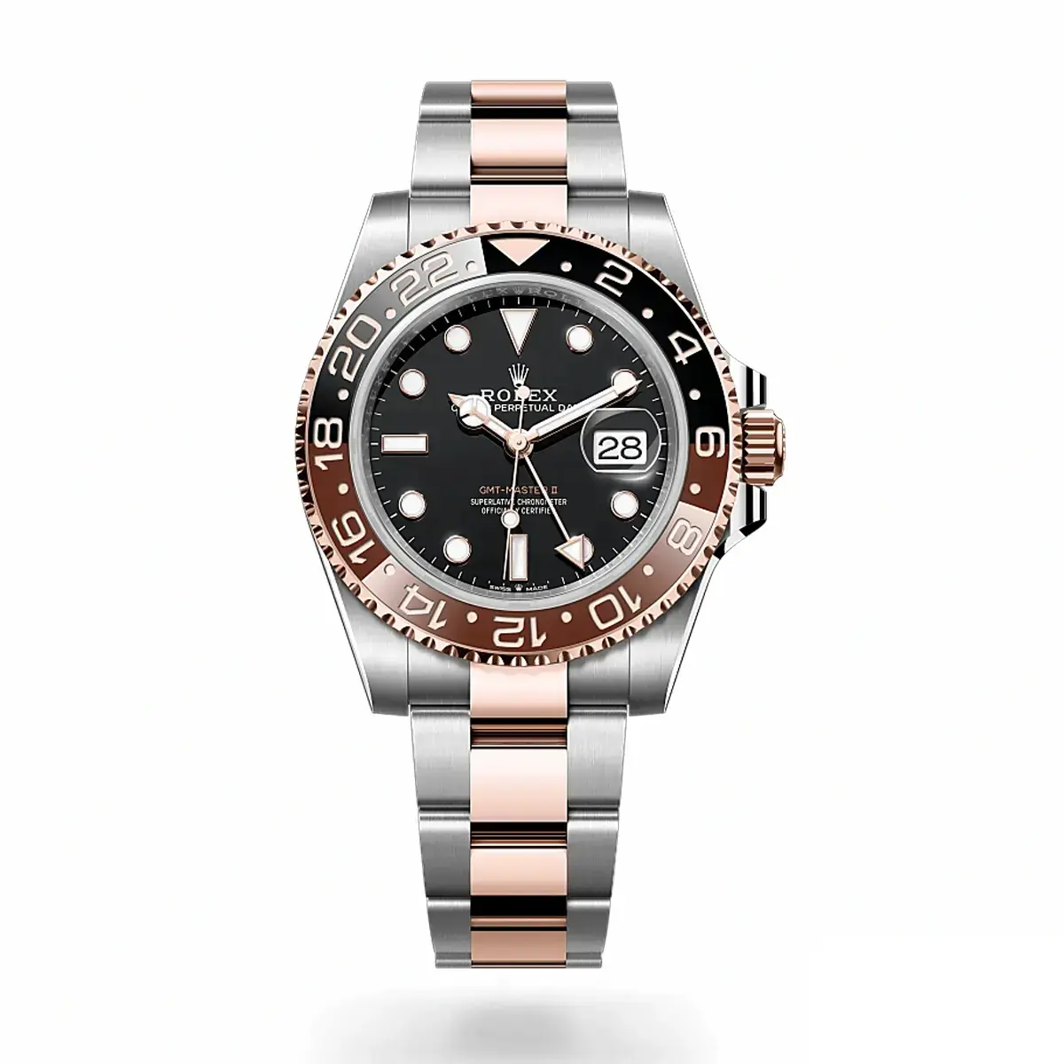 Rolex GMT-Master 126711CHNR super clone gold dial — front view