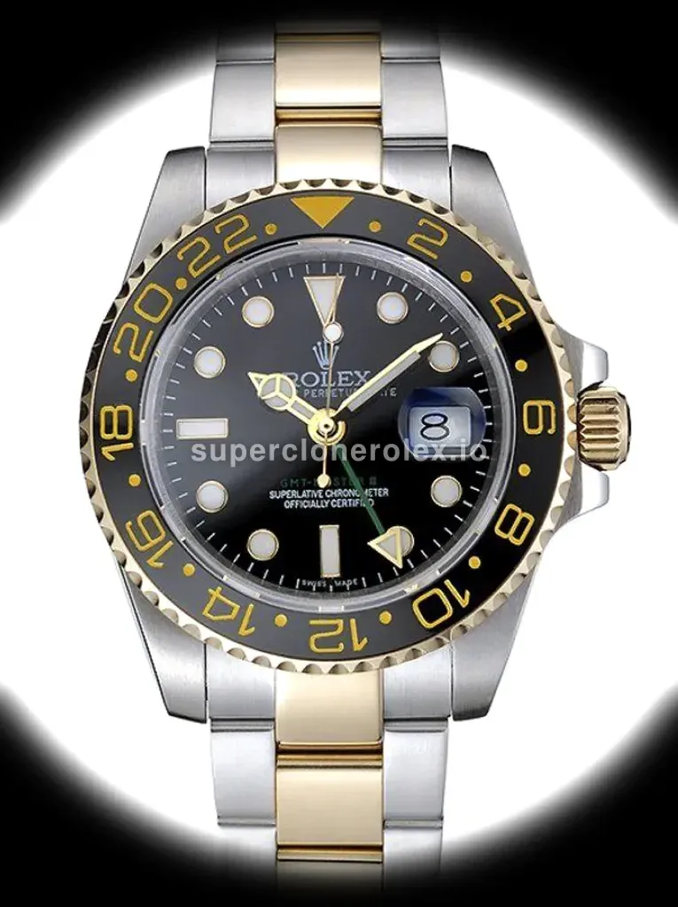Rolex GMT-Master 80295 swiss super clone black dial — front view